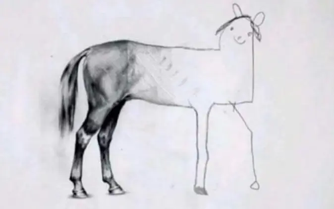 meme do cavalo desenhado de maneira tosca